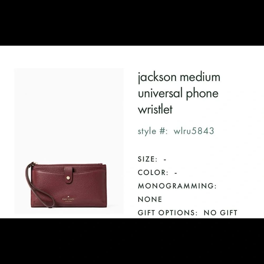 Brand New Kate Spade Jackson Universal Phone Wristlet Cherrywood - Picture 1 of 4